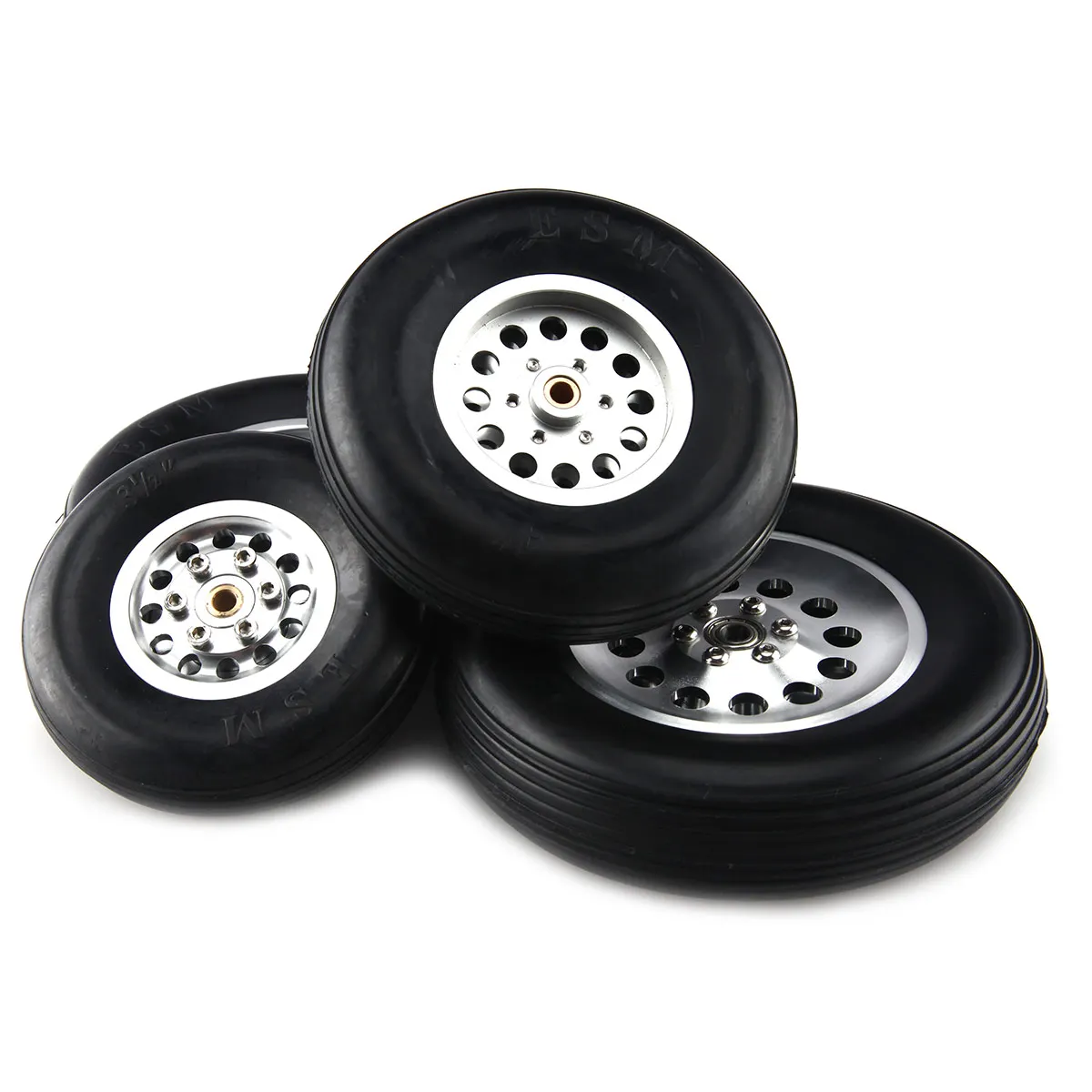 3.5/" Rubber PU Wheel with Plastic Hub for RC Airplane Replacement Parts QP 1/"